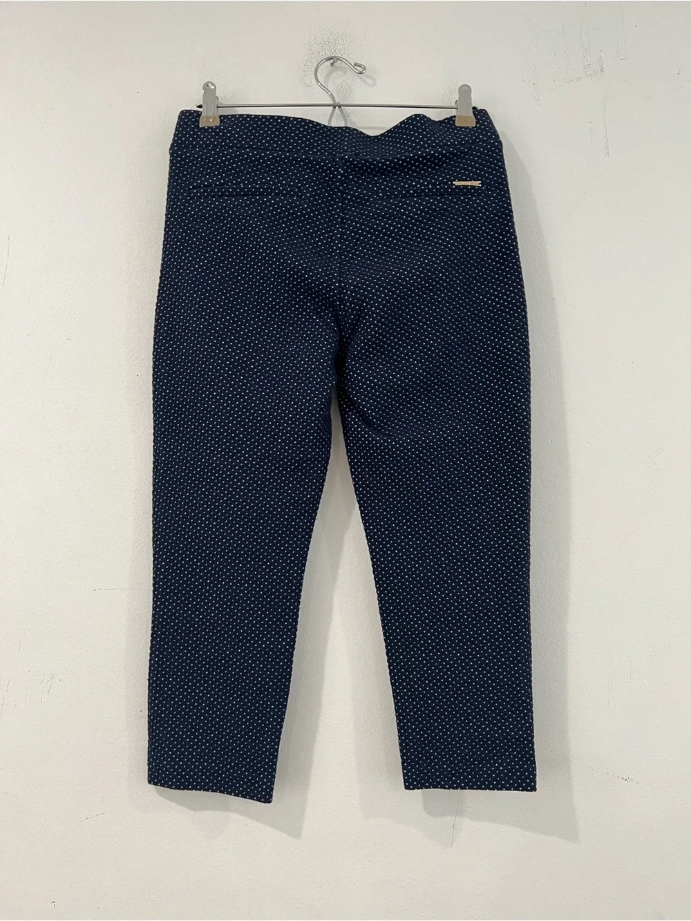 Michael Kors Navy Polka Dot Stretch Leggings with Gold Logo